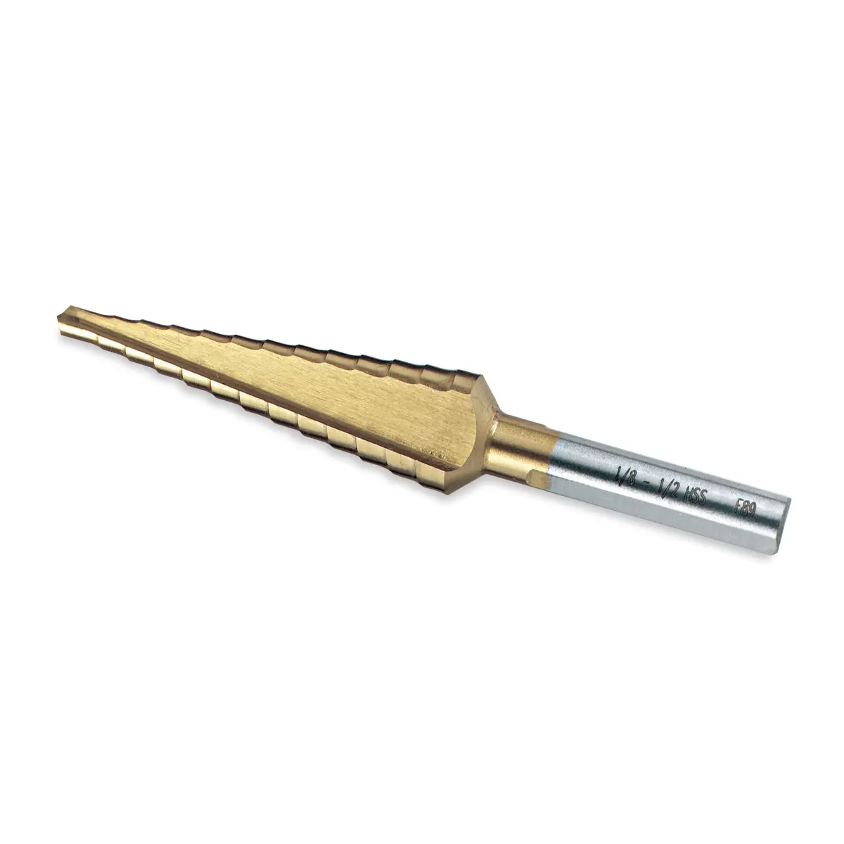 Titanium-Nitride Coated Stepped Drill Bit 1/8" - 1/2" (12 Steps) 1