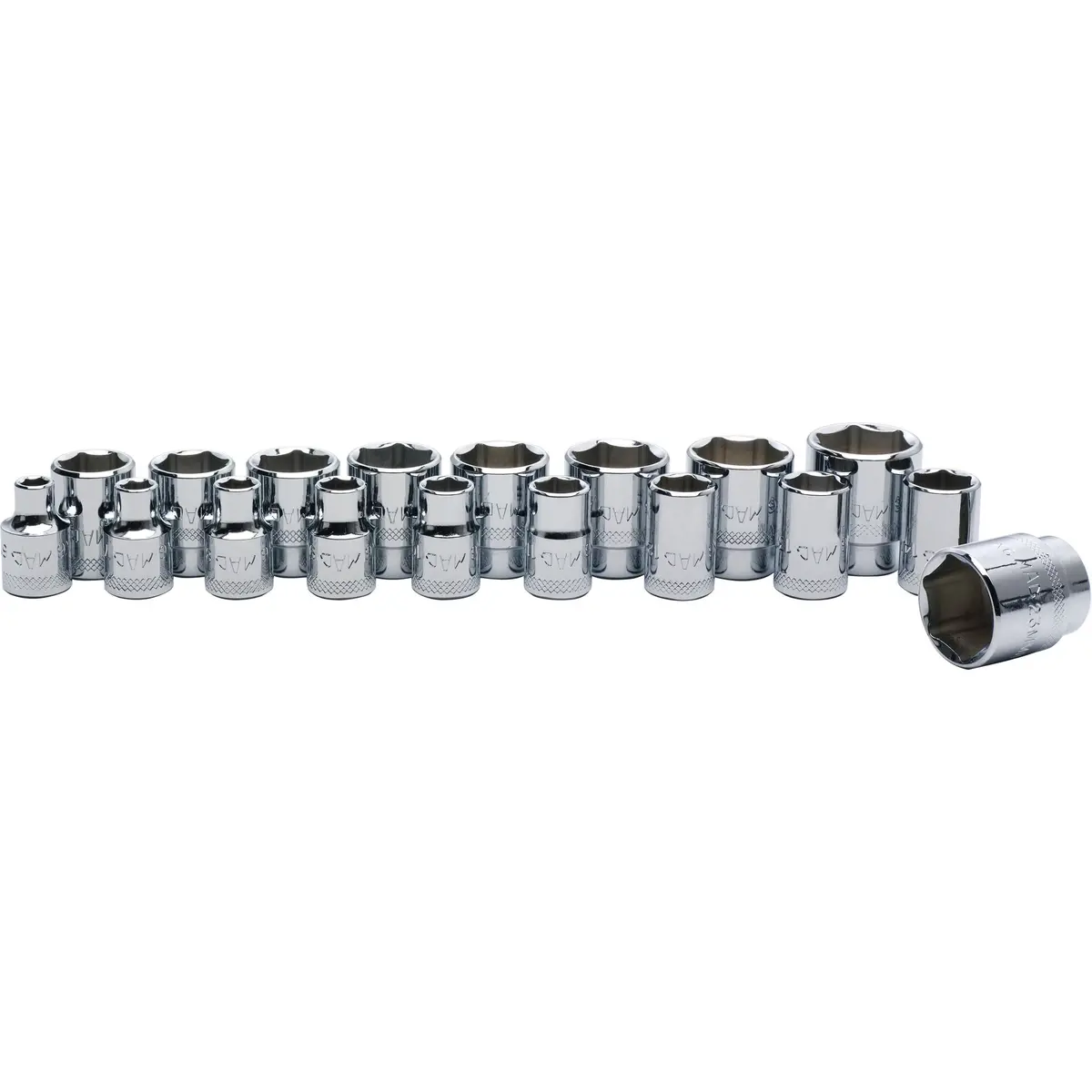 Socket Set, Standard Metric In Metal Tray 3/8" Drive - 18-Pc. 1