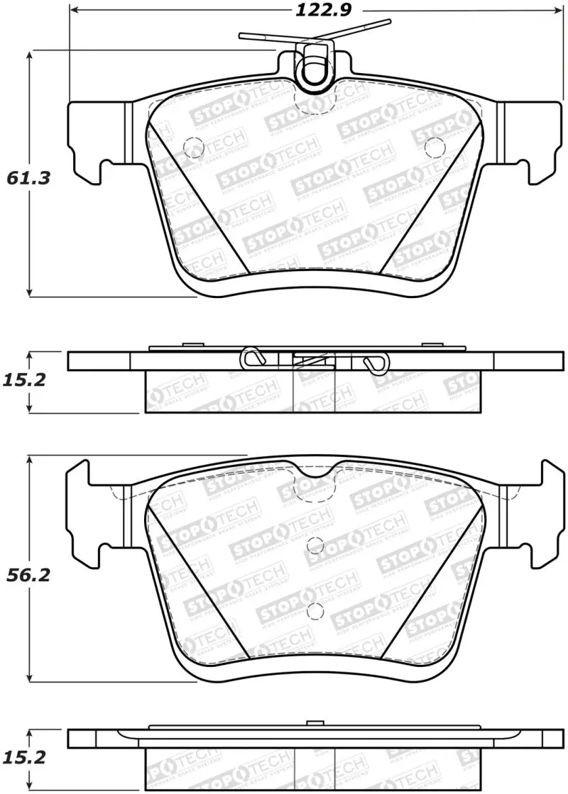 Stoptech Performance Rear Brake Pads For 2014 Acura Tsx Sport 1