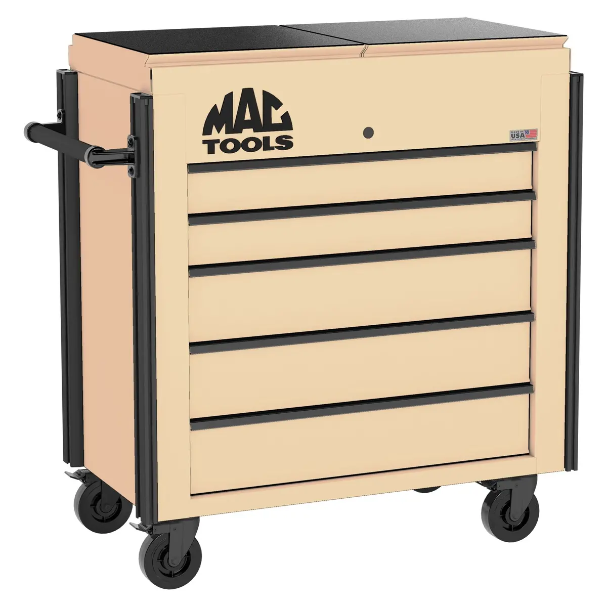 5-Drawer Utility Cart W/ Split Sliding Lid - Desert Tan 1