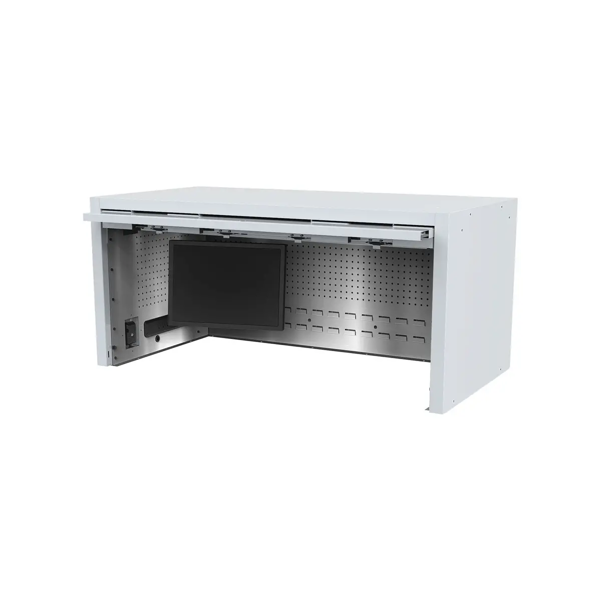 Macsimizer® Hd Powered Top Hutch 56" - Nardo Gray-Matte Black 1