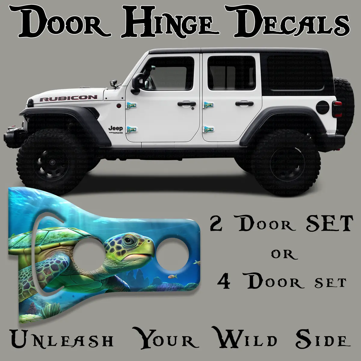 Turtle Print Door Hinge Decals 50 1