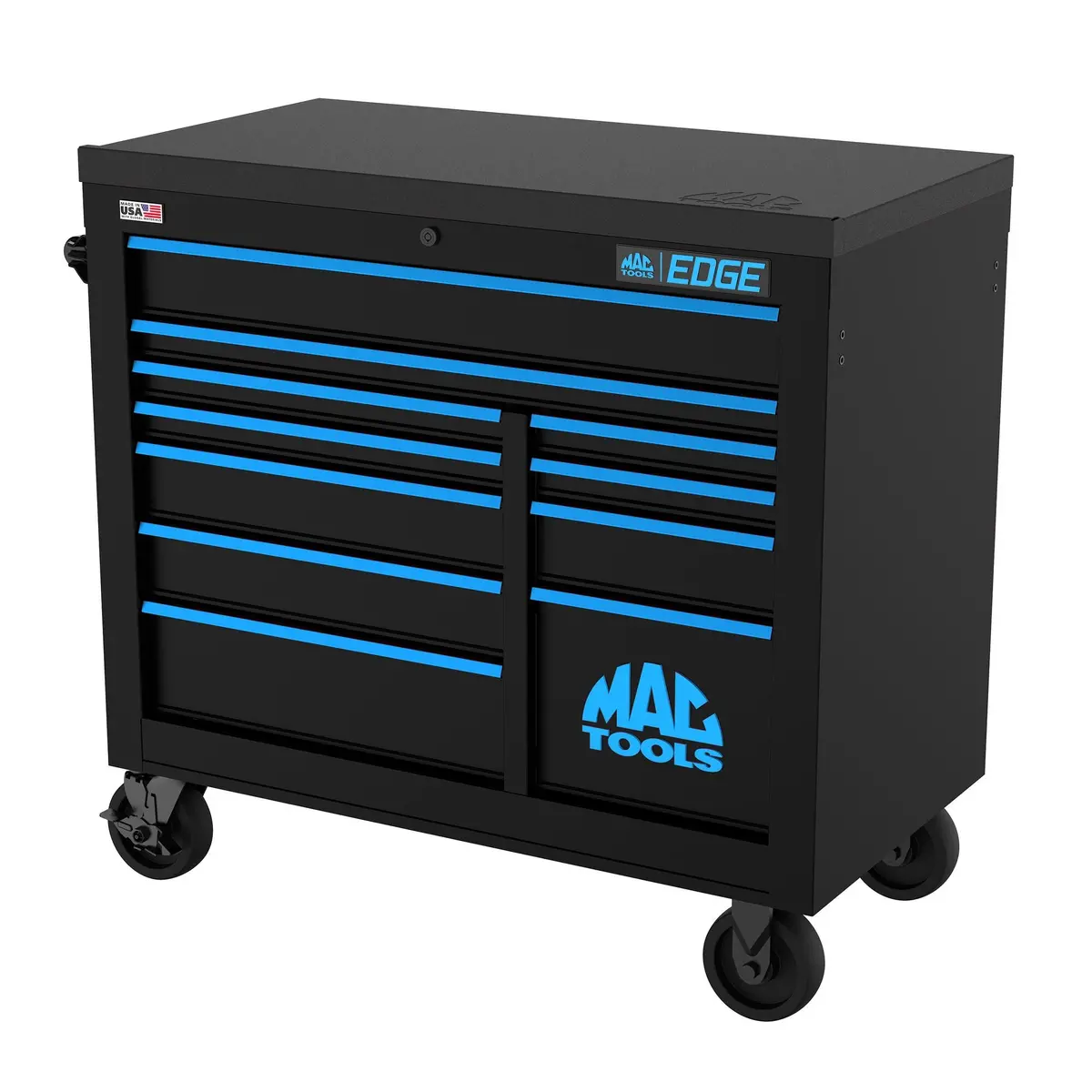Edge™ 11-Drawer Workstation - Flat Black/Blue Trim 1