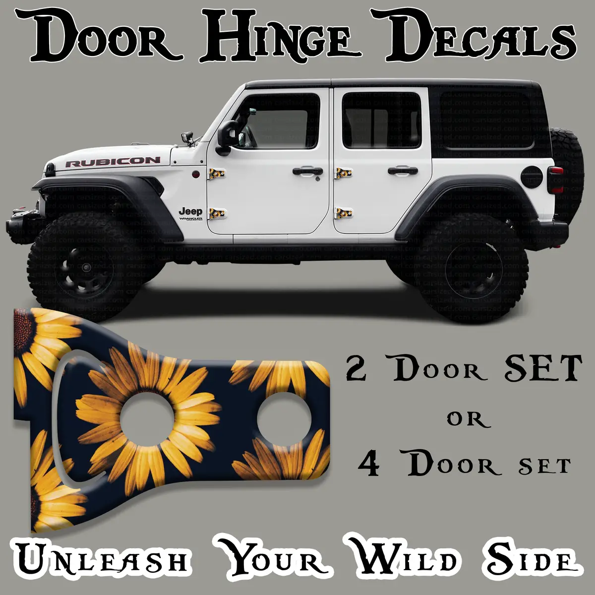 Sunflower Print Door Hinge Decals 52 1
