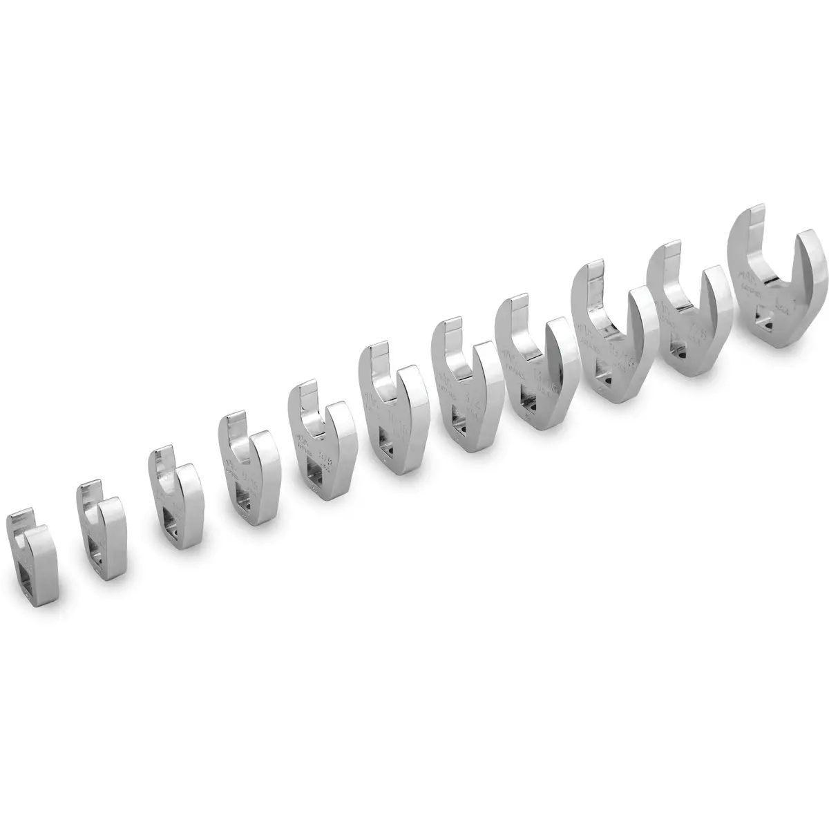 9-Pc. 3/8” Drive Sae Long Open End Crowfoot Wrench Set 1