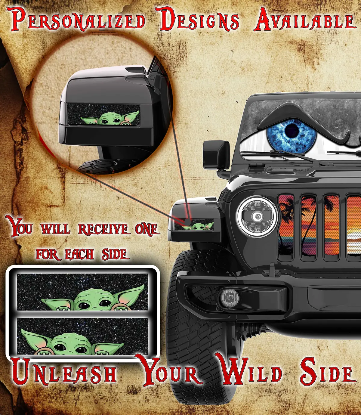 Peek A Boo Jl And Gladiator Turn Signal Decal. 57 1