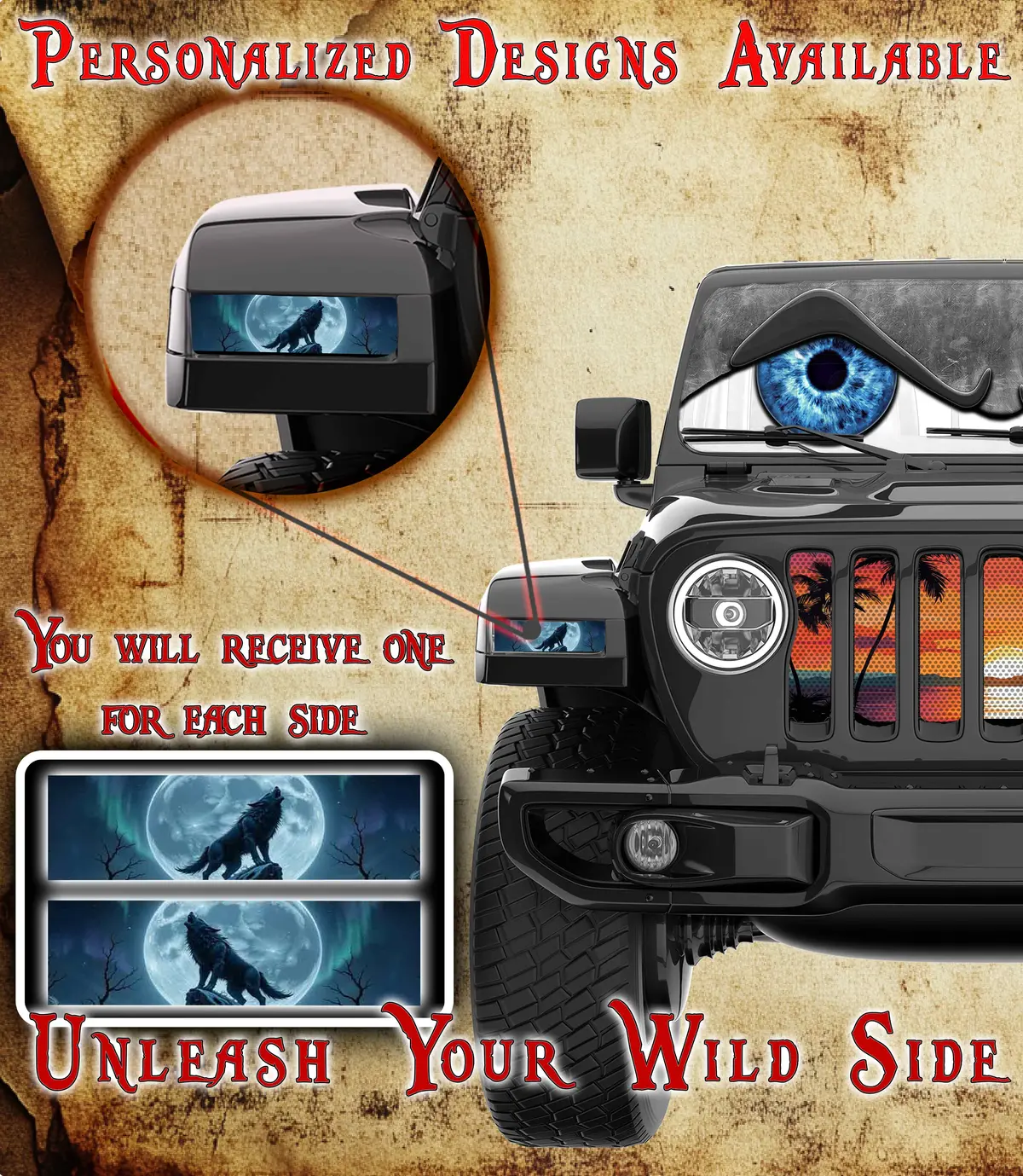 Wolf Moon Jl And Gladiator Turn Signal Decal. 59 1
