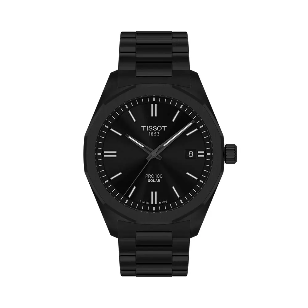 Prc 100 Solar Quartz 39Mm - Black On Bracelet 1