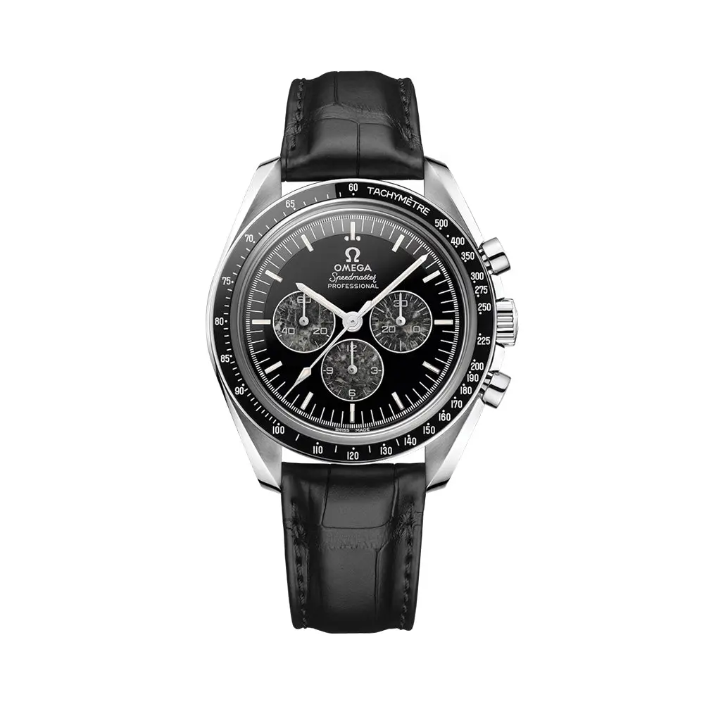 Speedmaster Caliber 321 Platinum 42Mm - Black On Leather Strap 1