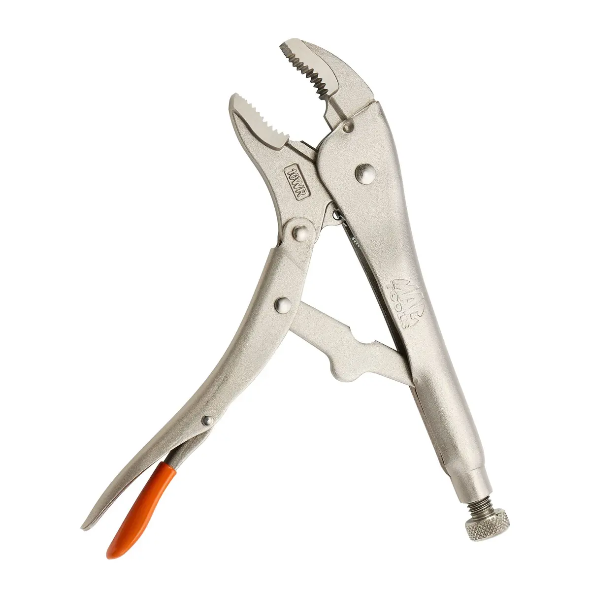 10" Curved Jaw Trigger Release Locking Pliers With Wire Cutter - Orange 1