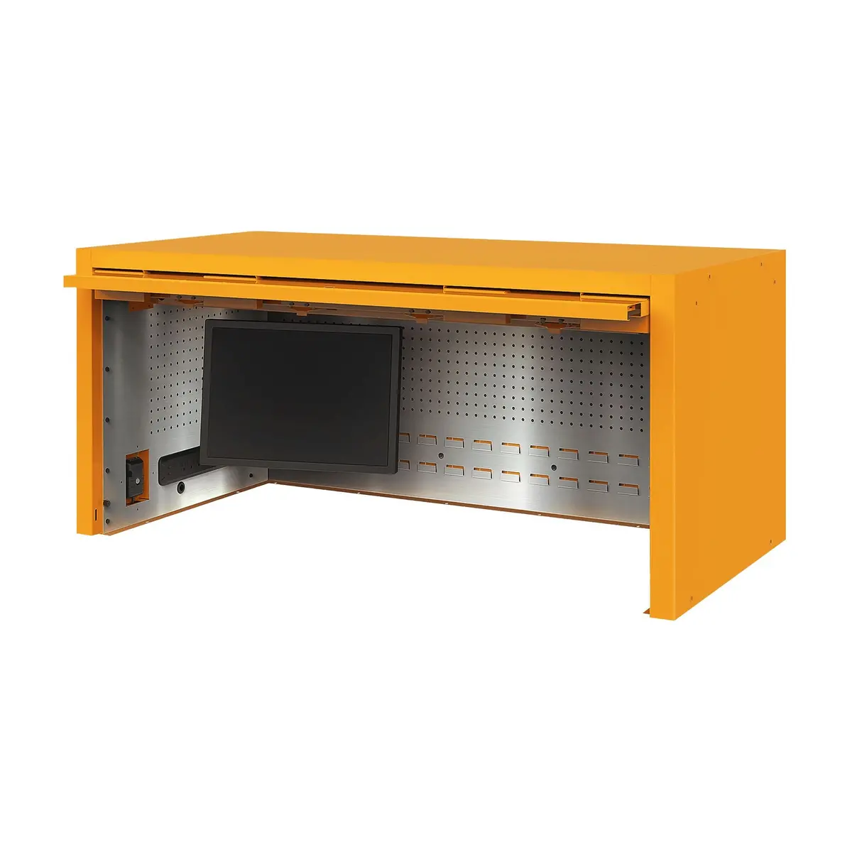 Macsimizer® Hd Powered Top Hutch 56" - Judge Orange-Matte Black 1