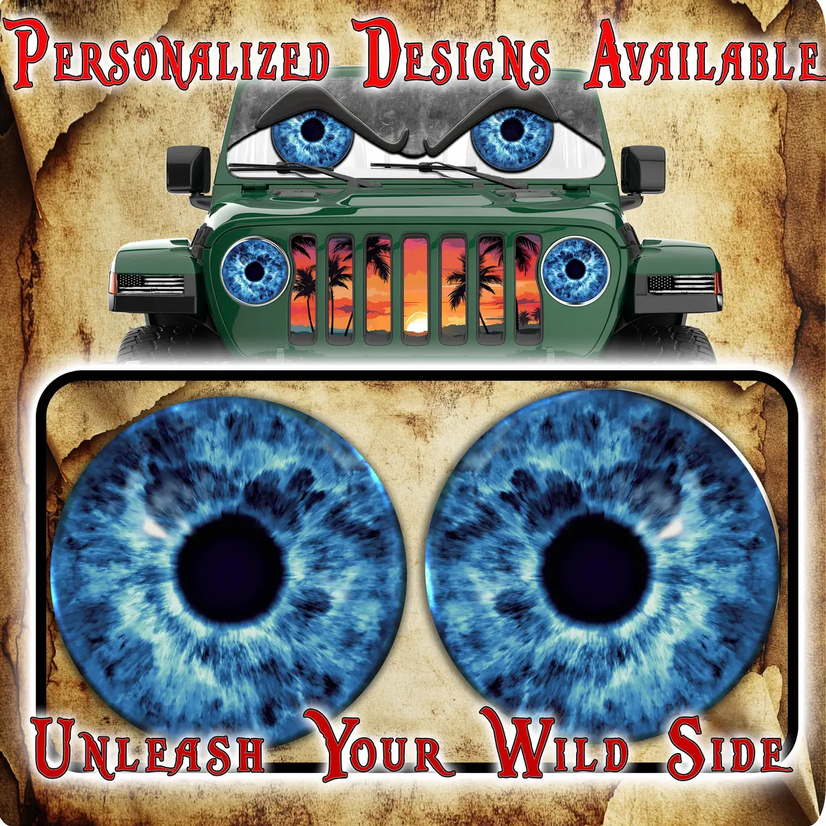 Blue Eyes For A Round Headlight Decal 60 1