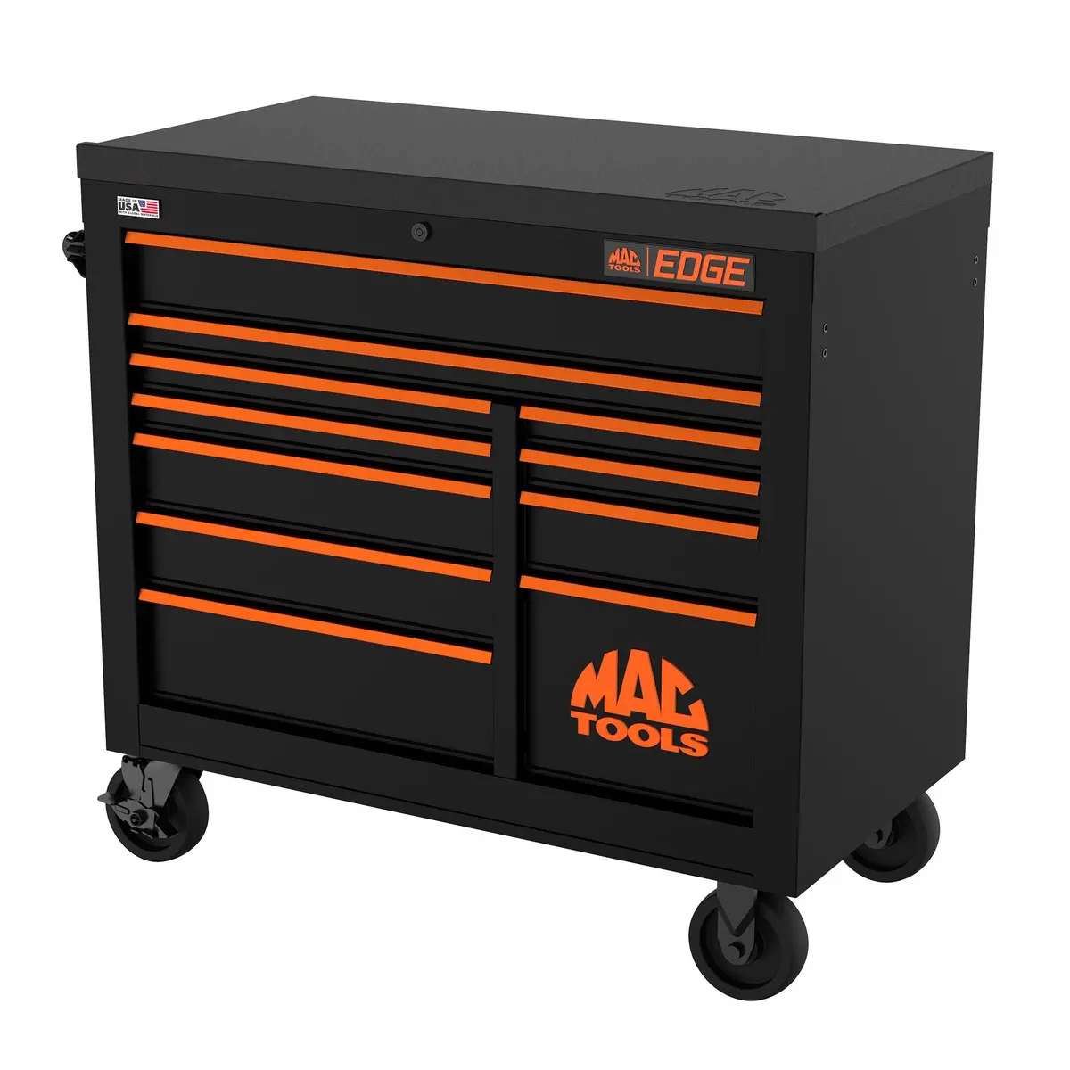 Edge™ 11-Drawer Workstation - Flat Black/Orange Trim 1