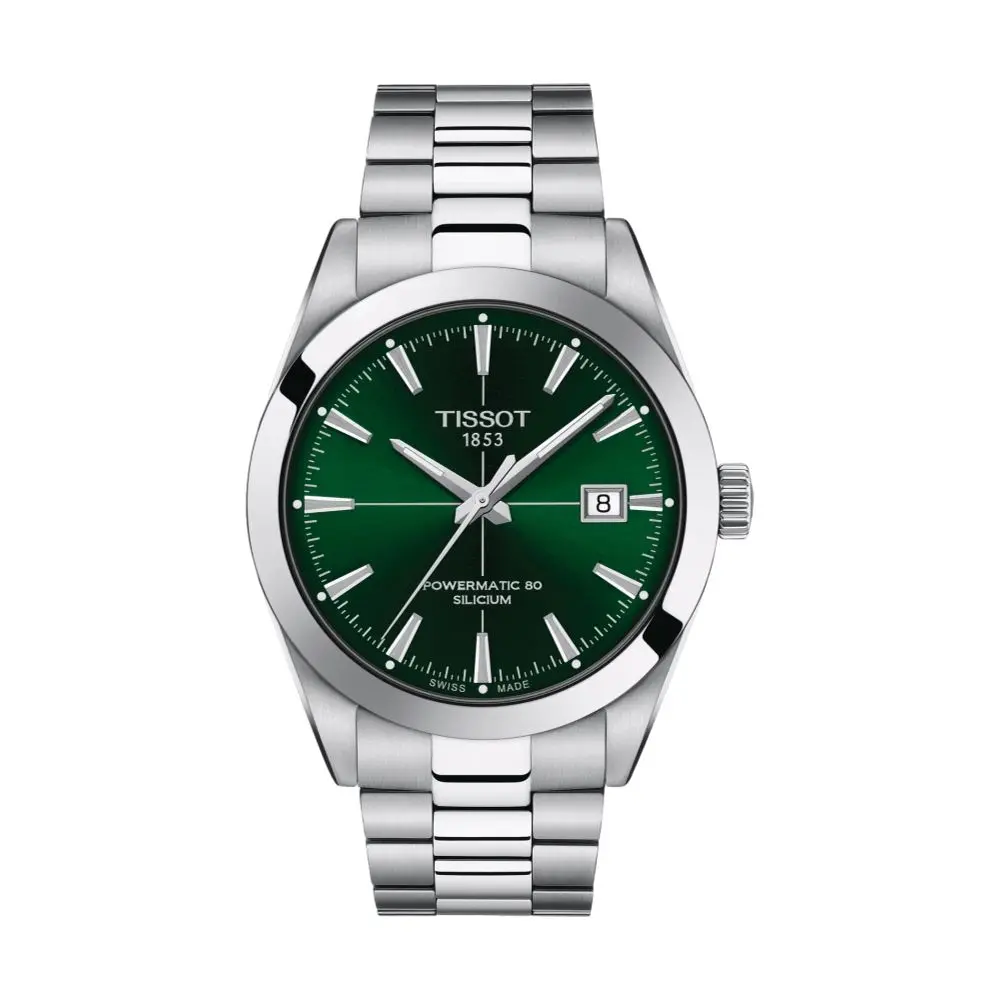 Gentleman Powermatic 80 Silicium 40Mm - Green On Bracelet 1