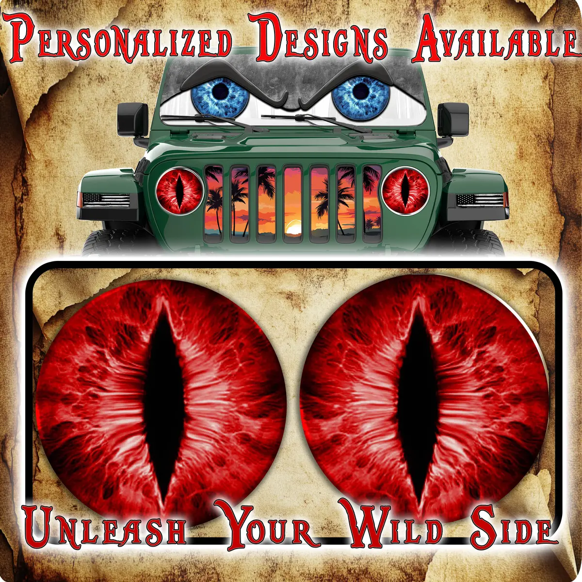 Red Cat Eyes For The Headlight Decals 63 1