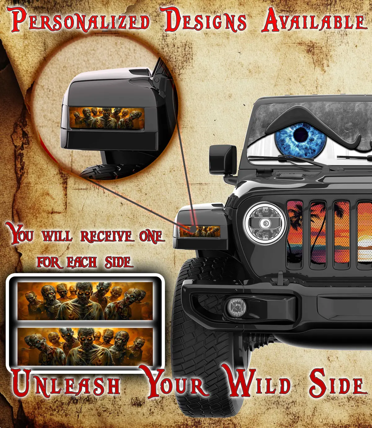 Zombie Jl And Gladiator Turn Signal Decal. 64 1