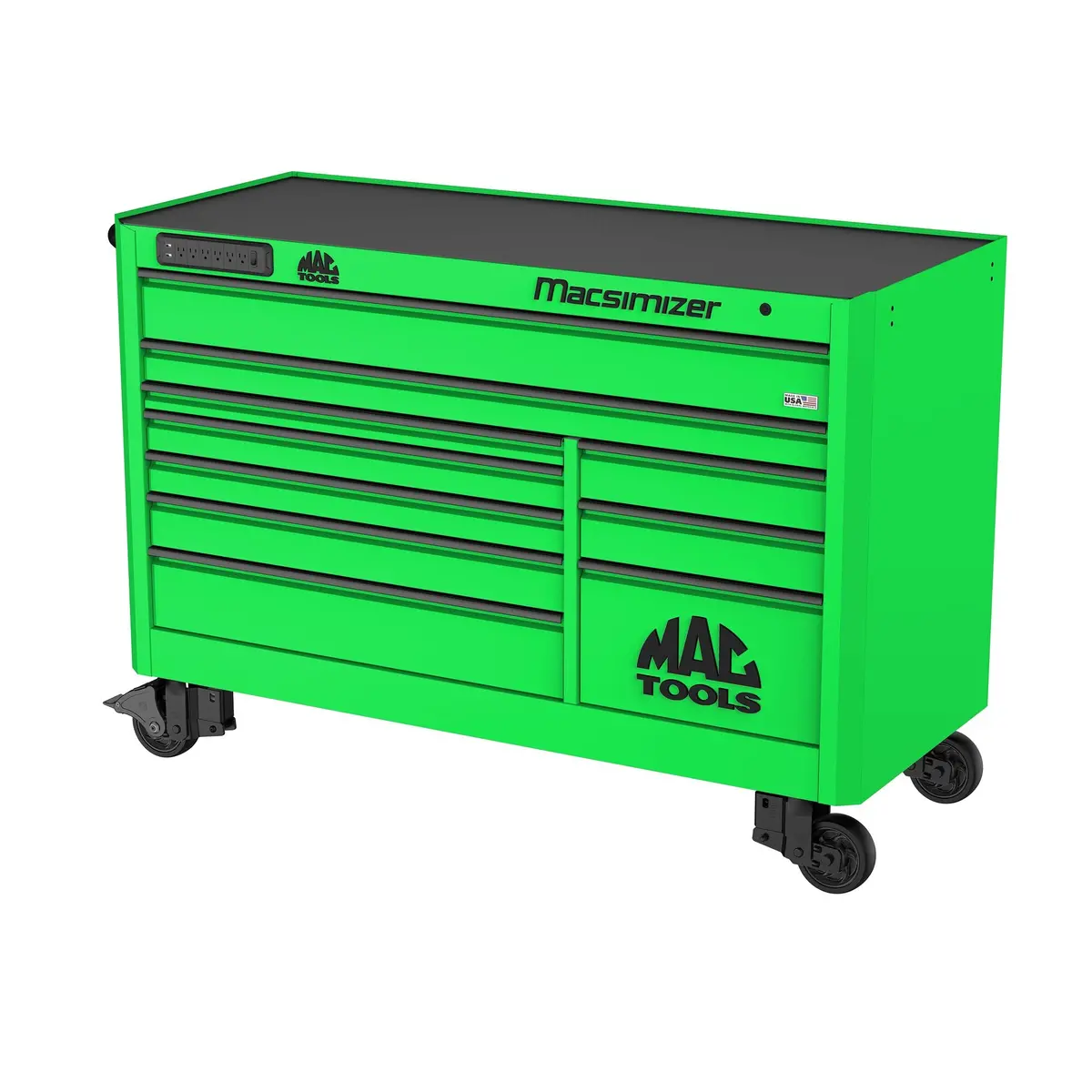 Macsimizer® 10-Drawer Workstation - Lime Green 1