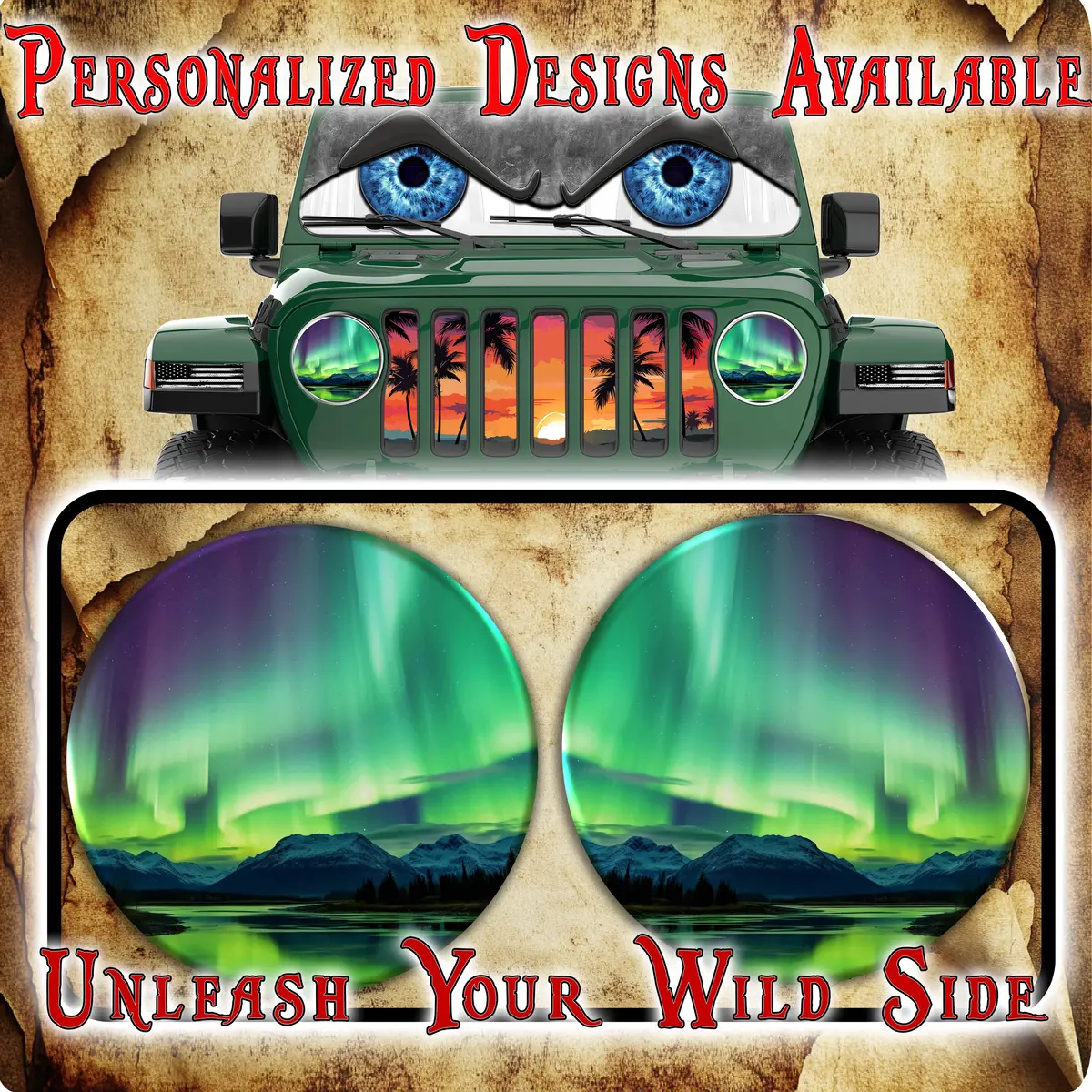 Northern Lights Eyes For A Round Headlight Decal 65 1