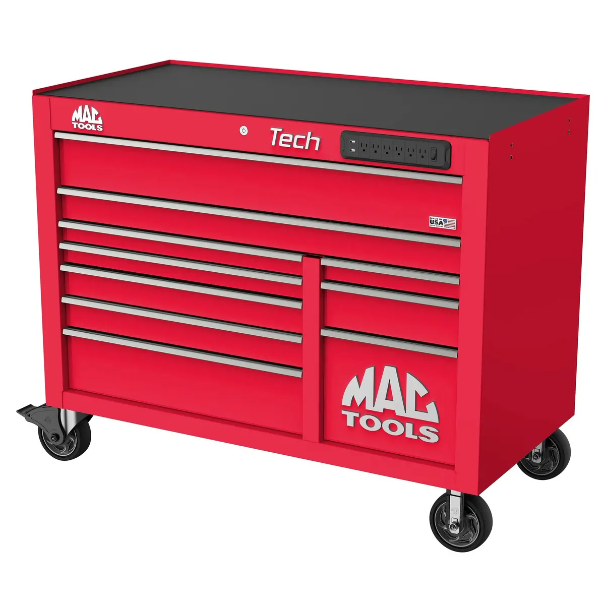 Tech™ Series 10-Drawer Workstation - Firebrick Red 1