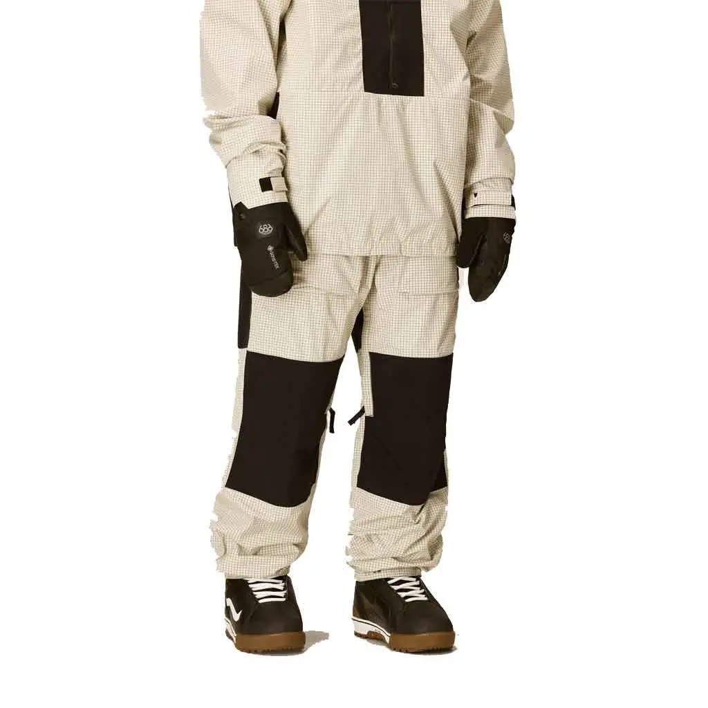 686 25/26 2.5L Ghost Pant - Limestone Grid 1