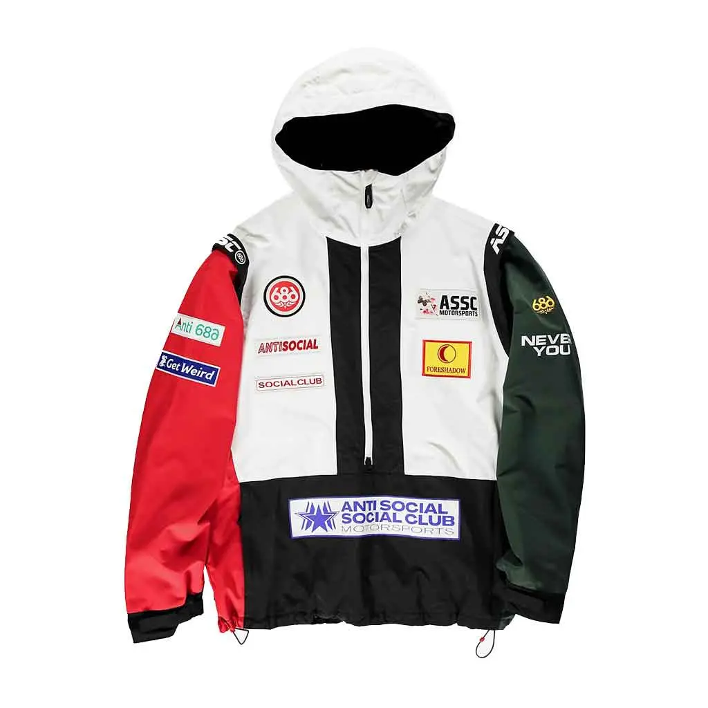 686 X Anti Social Social Club 25/26 F1 Shell Anorak - Assc White Colorblock 1