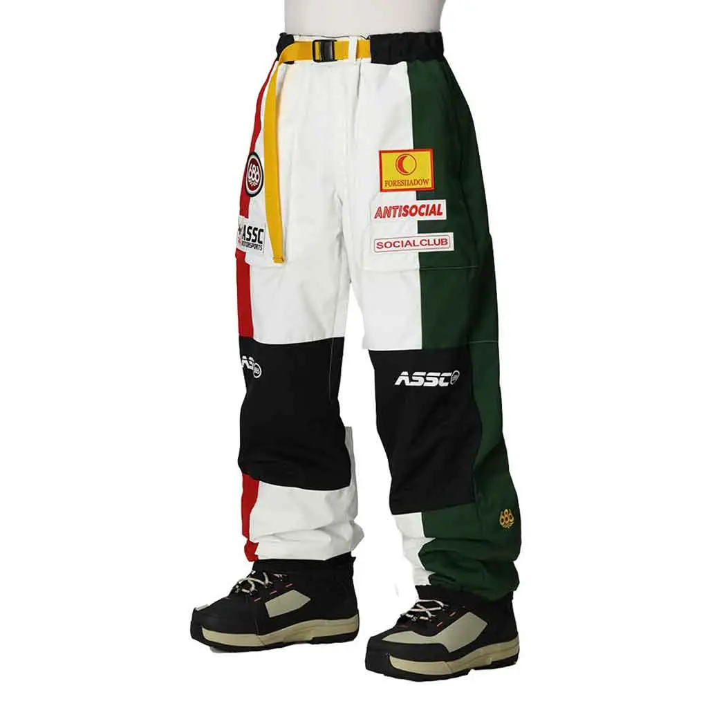 686 X Anti Social Social Club 25/26 F1 Shell Pant - Assc White Colorblock 1