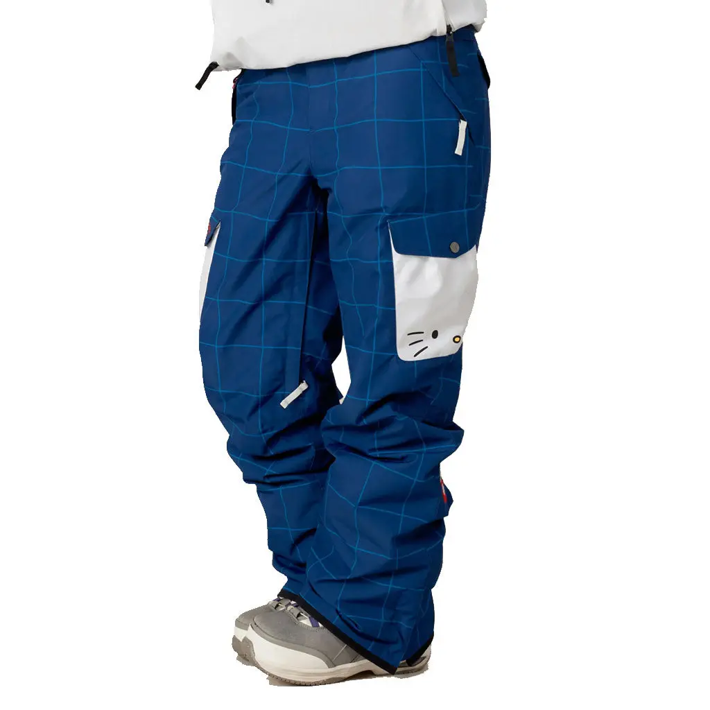 686 X Sanrio 25/26 Women's Aura Insulated Cargo Pants - Hello Kitty Blue Grid 1