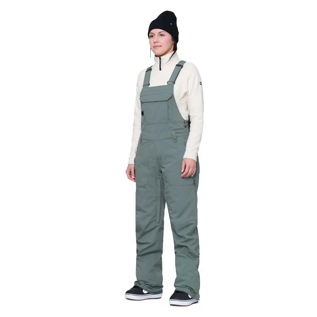 686 23/24 Women's Black Magic Insulated Bib - Cypress Green 1