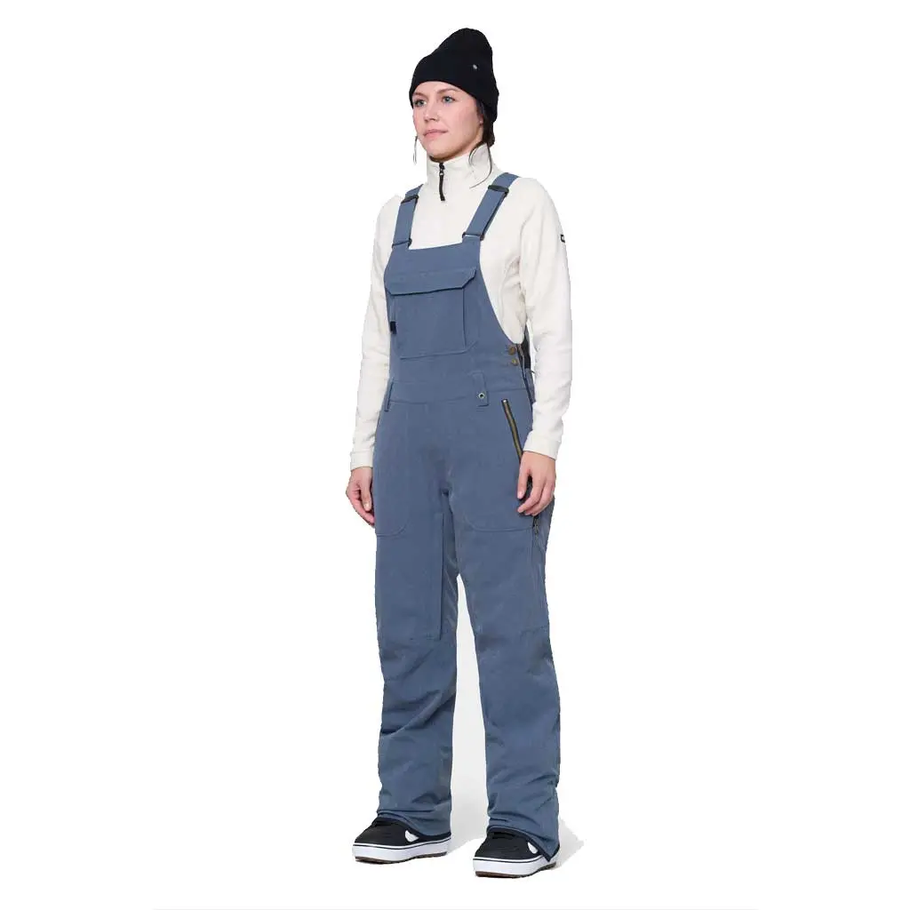 686 23/24 Women's Black Magic Insulated Bib - Indigo Denim 1
