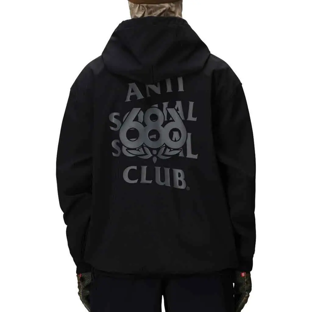 686 X Anti Social Social Club 25/26 Waterproof F1 Hoody - Assc Black 1