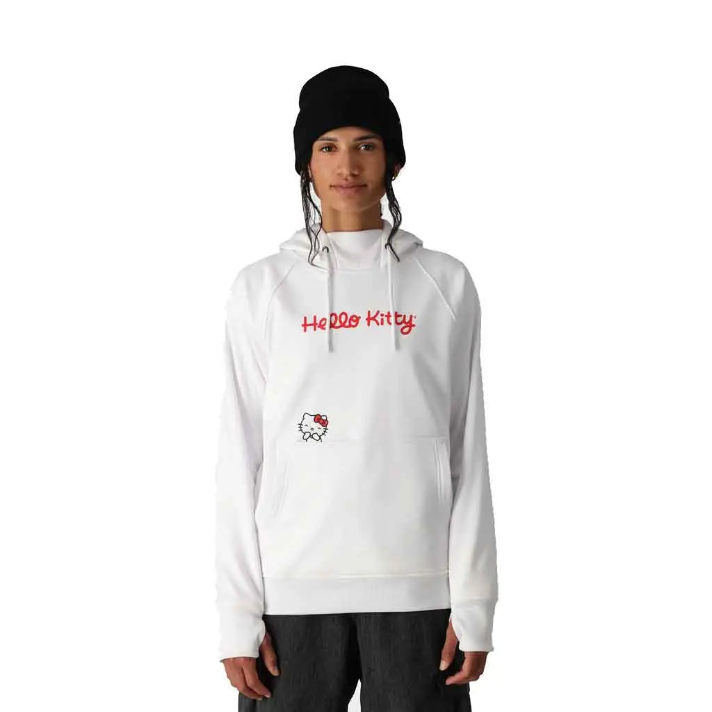 686 X Sanrio 24/25 Women's Bonded Fleece Po Hoodie - Hello Kitty White 1