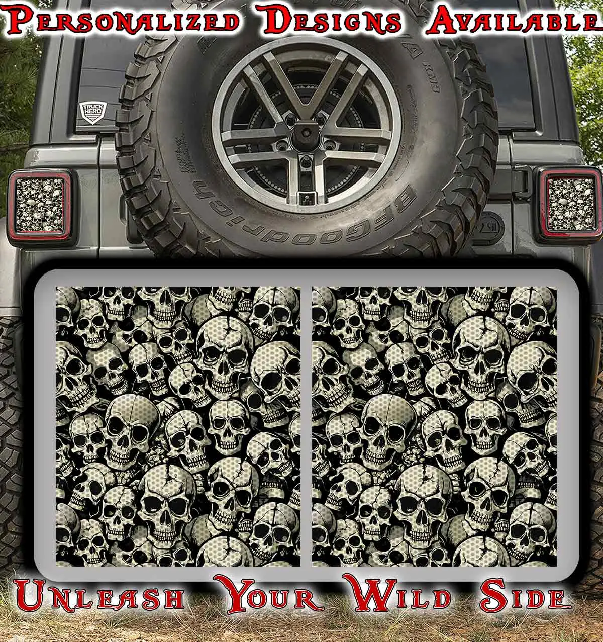 Skulls Taillight Cover Decal 68 1