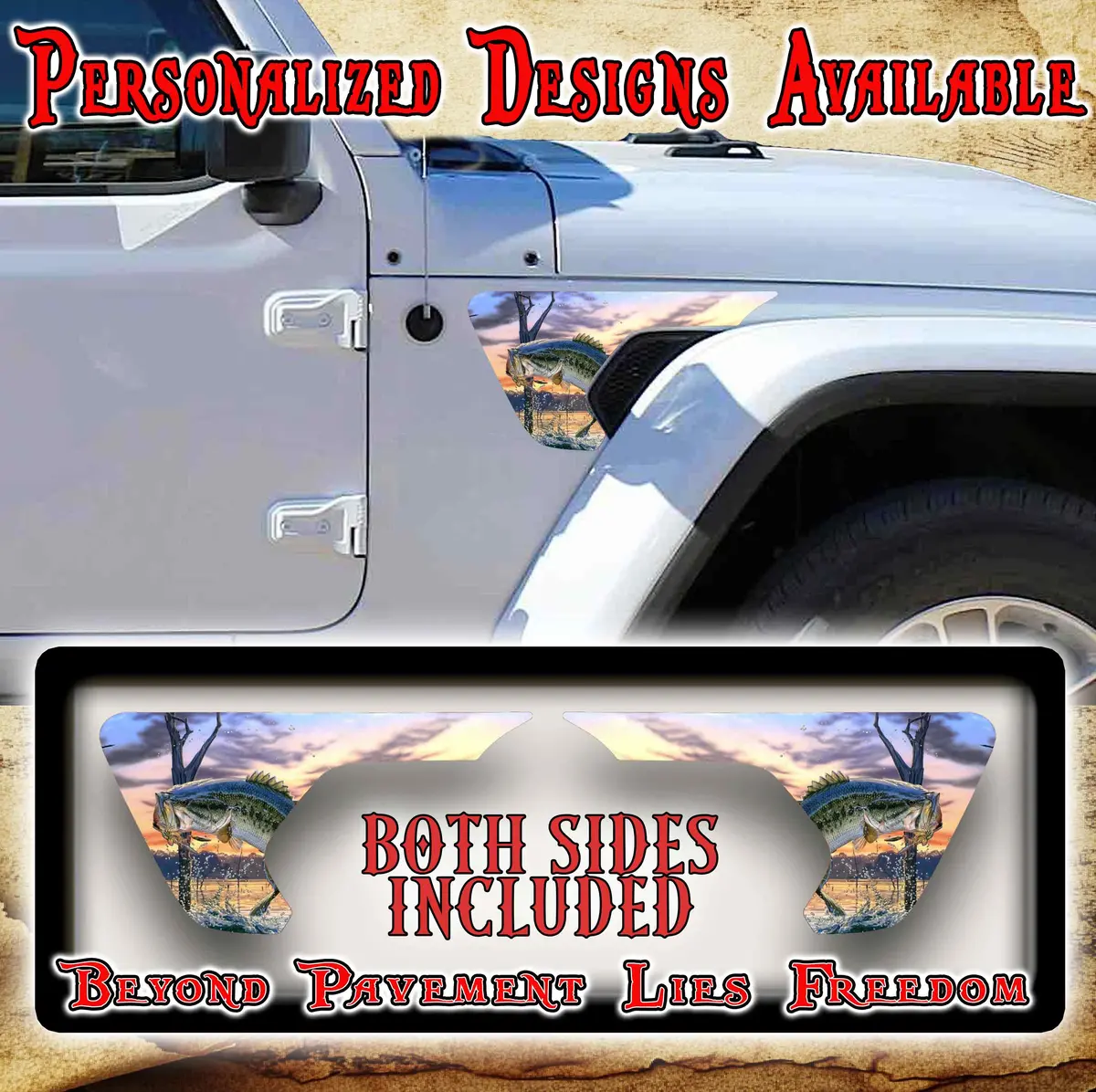 Jumping Bass Fender Vent Decal For The Jl Or Jt 2018 Or Newer 1