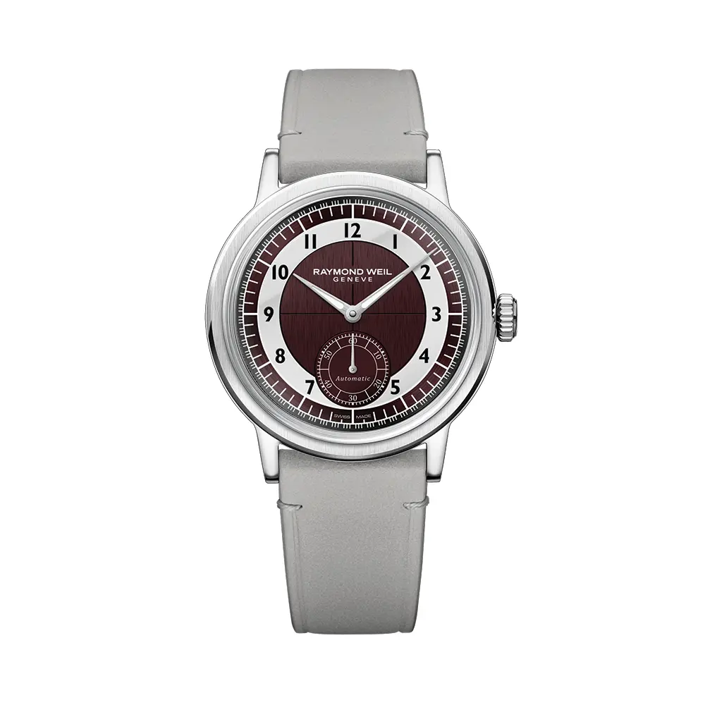Millesime Small Seconds Tuxedo Dial 39Mm - Red On Leather Strap 1