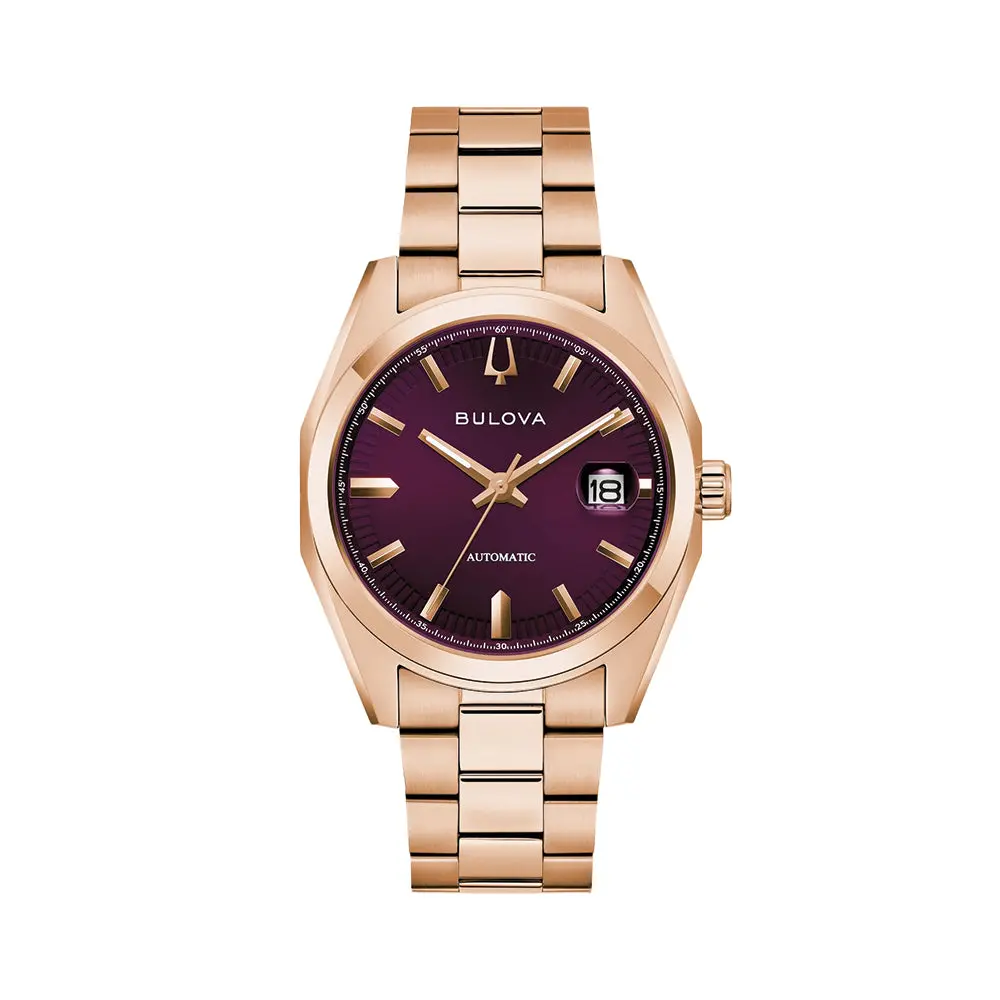 Classic Surveyor Automatic Rose Gold 39Mm - Aubergine Purple On Bracelet 1