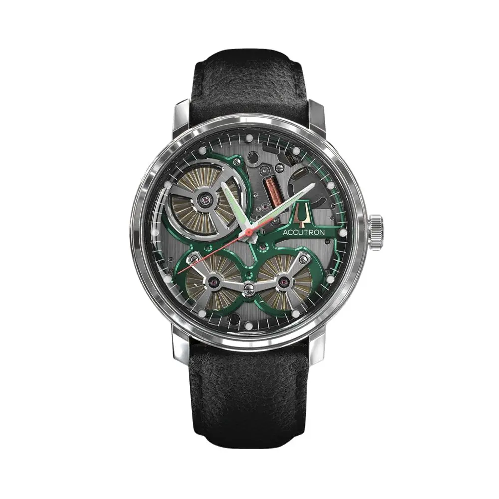 Spaceview 2020 Electrostatic 43.5Mm - Grey On Leather Strap 1