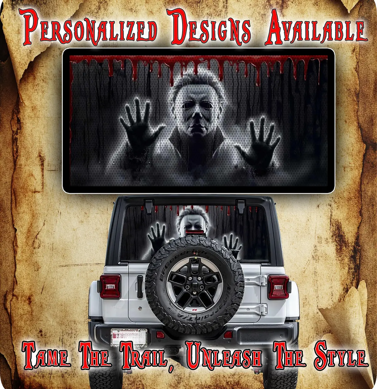 Let Me Out Michael Myers Rear Window See Through Graphic. 1