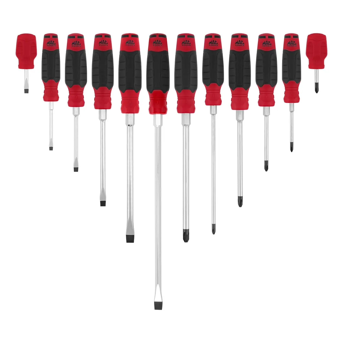 12-Pc.  Mac-Grip Combination Screwdriver Set - Red 1
