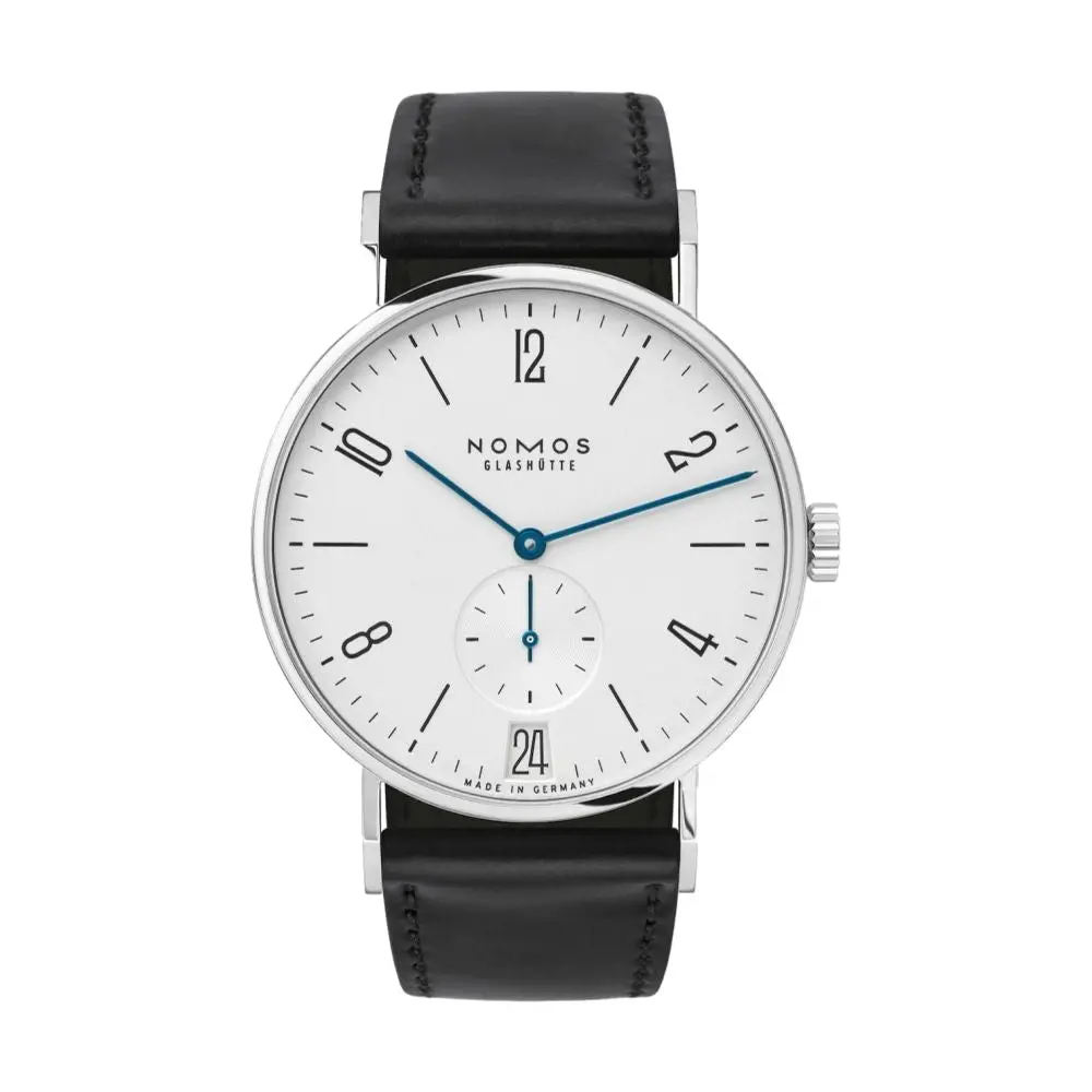 Tangente Date 38Mm - White Silver-Plated On Leather Strap 1