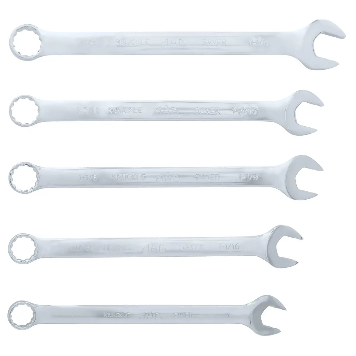 5-Pc. Knuckle Saver Sae Combination Wrench Set 1