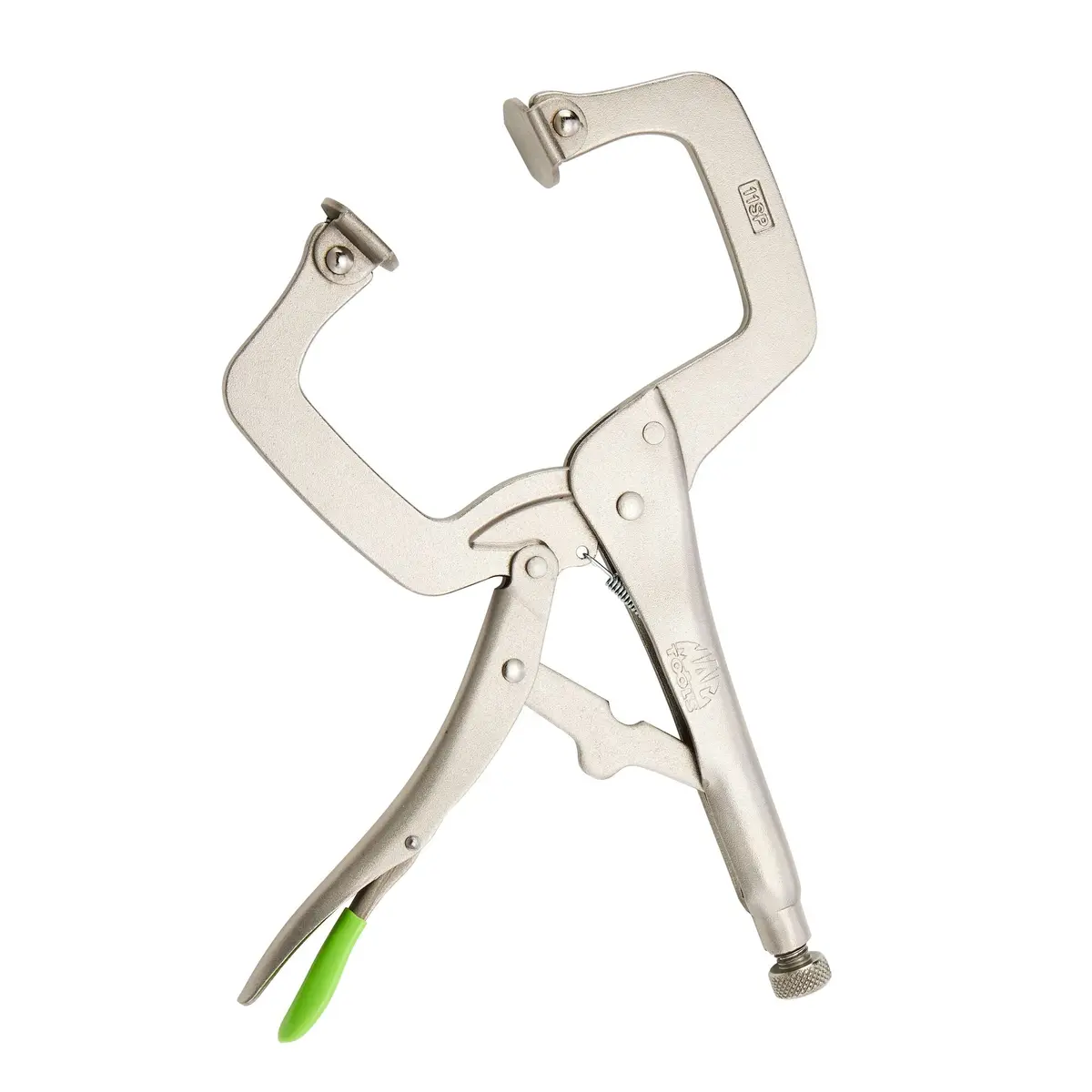 11" C-Clamp Trigger Release Locking Pliers With Swivel Pads - Green 1