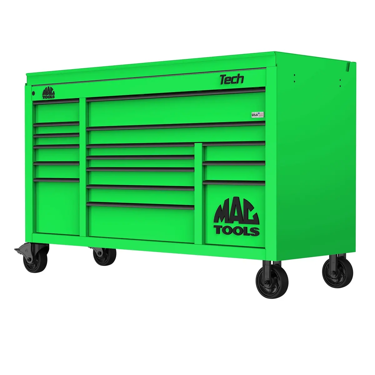 Tech™ Series 16-Drawer Drop Top Workstation - Lime Green 1