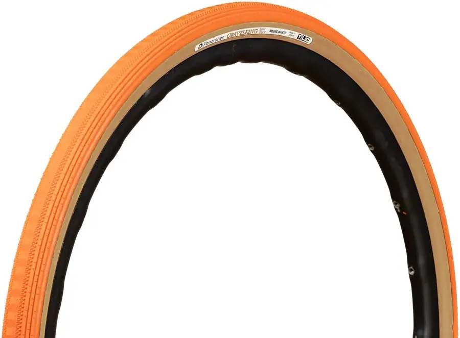 700X43c Gravelking Folding Semi Slick Sunset Orange/Black Tubeless 1