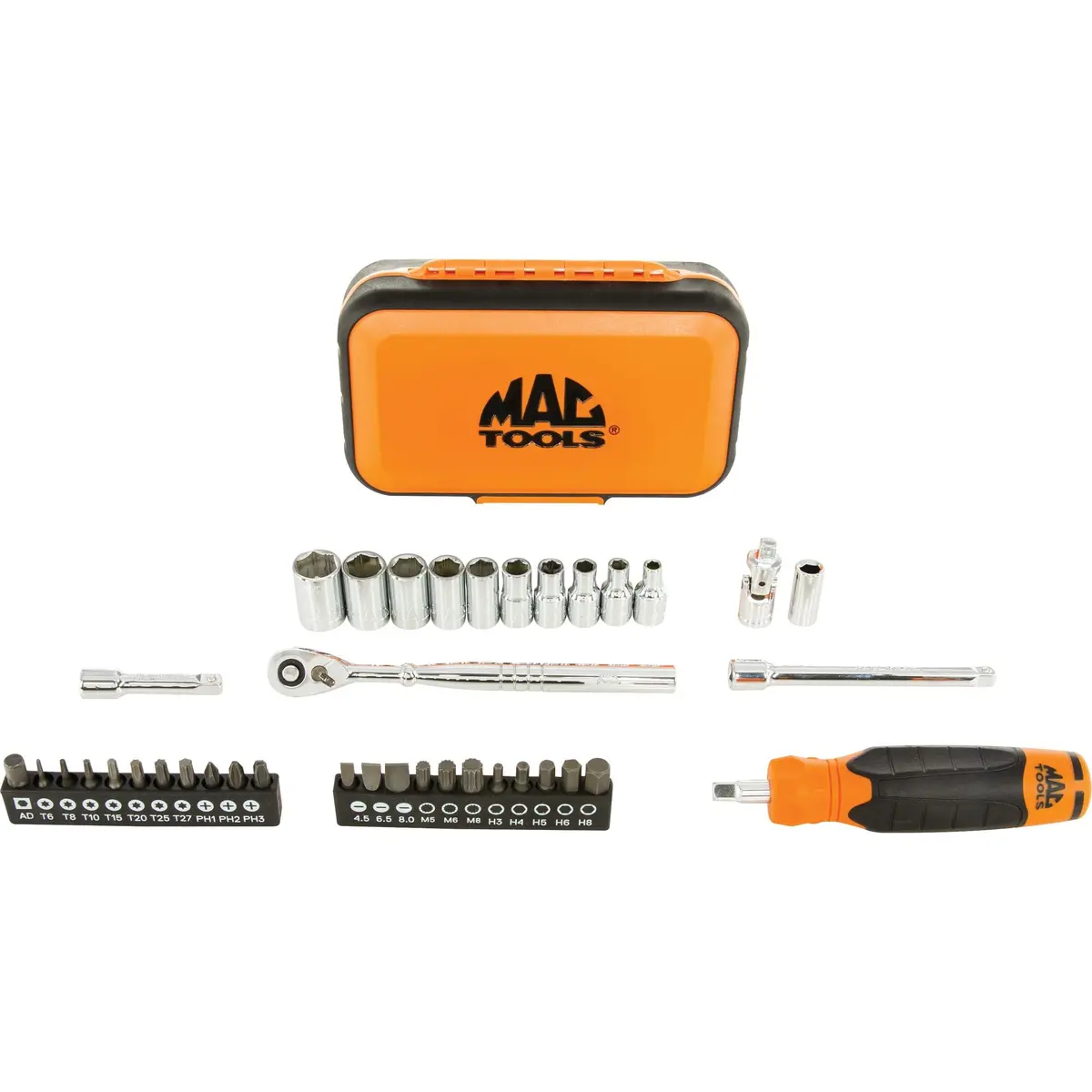 38-Pc. 1/4" Drive Sae Precision Torque Micro Set - Hi-Vis Orange 1