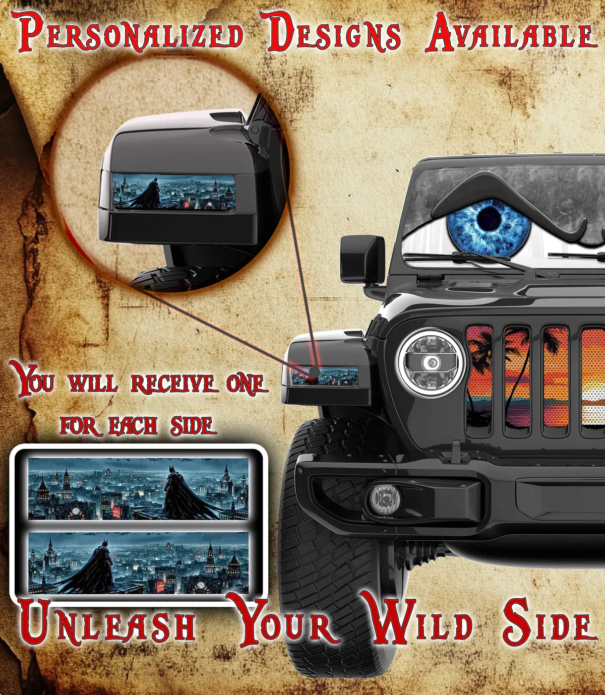 Batman Watching Jl And Gladiator Turn Signal Decal 70 1
