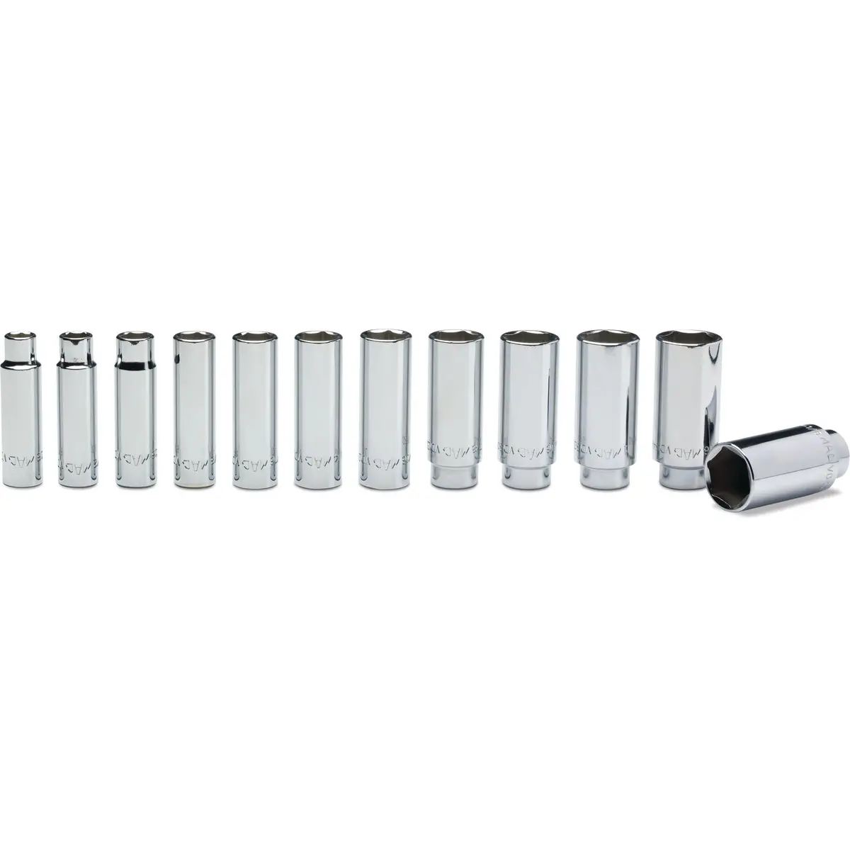 12-Pc. 1/2" Drive Sae Deep Socket Set - 6-Pt. 1