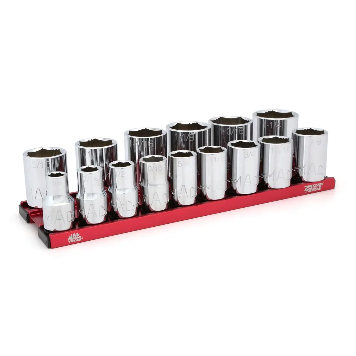 15-Pc. 1/2" Drive Sae Socket Set - 6-Pt. 1