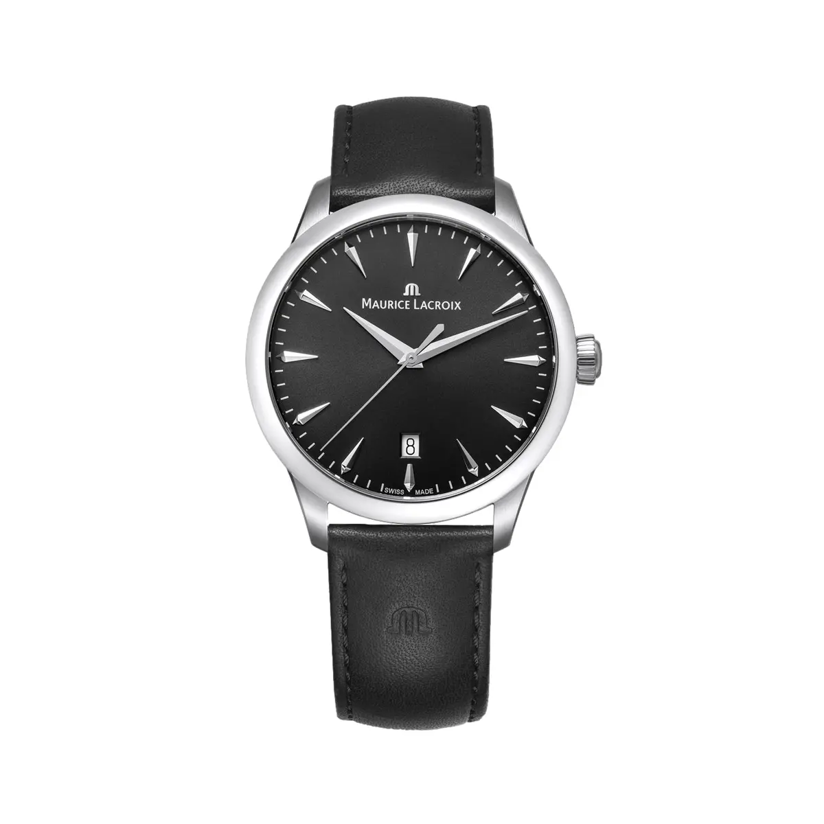 1975 Quartz 39Mm - Black On Leather Strap 1