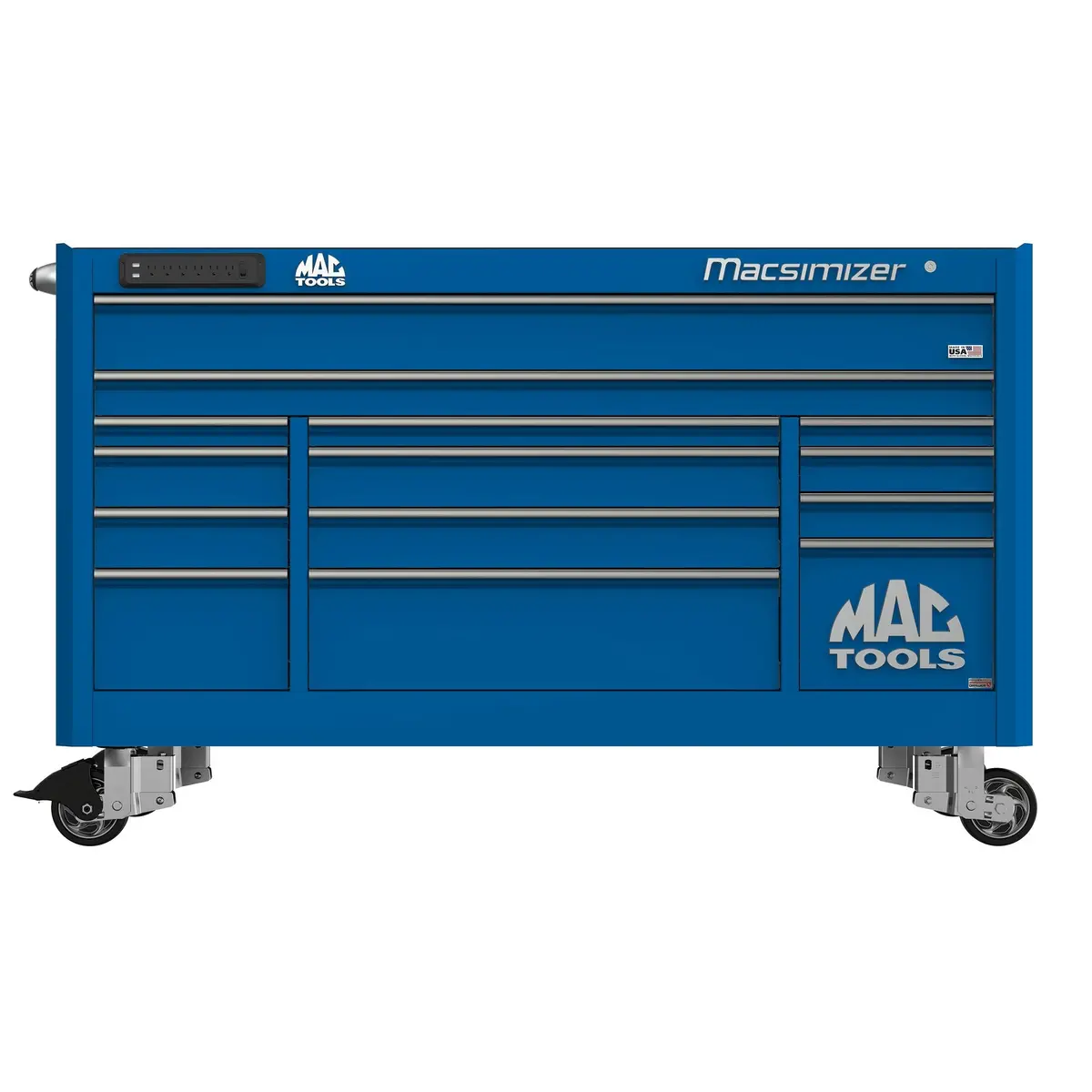 Macsimizer® Series 14-Drawer Workstation With Powertech™ Drawer - Sapphire Blue 1