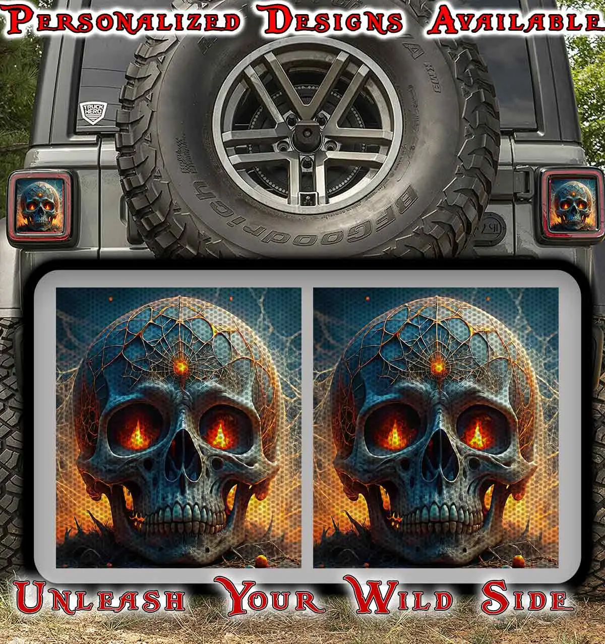 Skull Taillight Cover Decal 76 1